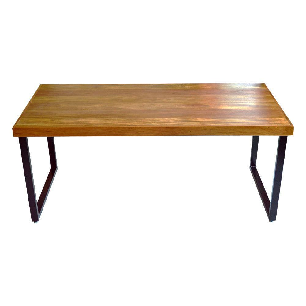 Mesa Industrial Bernardo Madeira Maciça C/ Ferragem Preta 1,20m