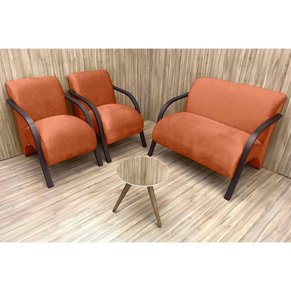 Conjunto Poltronas Braço Madeira Terracota 604 México