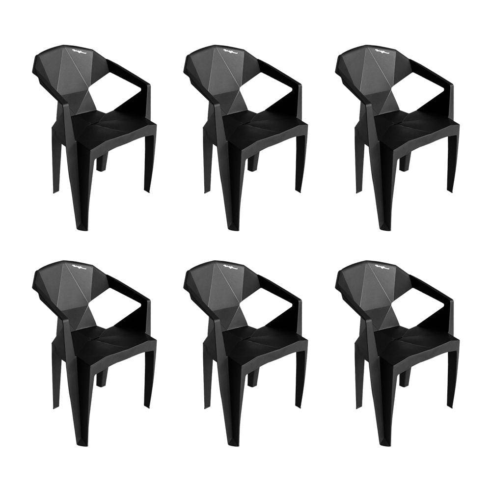Kit 6 Cadeiras New Alegra 3d Preta