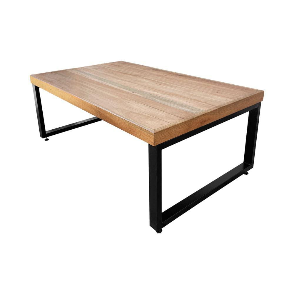 Mesa Industrial para Jardim Infantil Bernardo 120x70cm Madeira Maciça Ferragem Preta