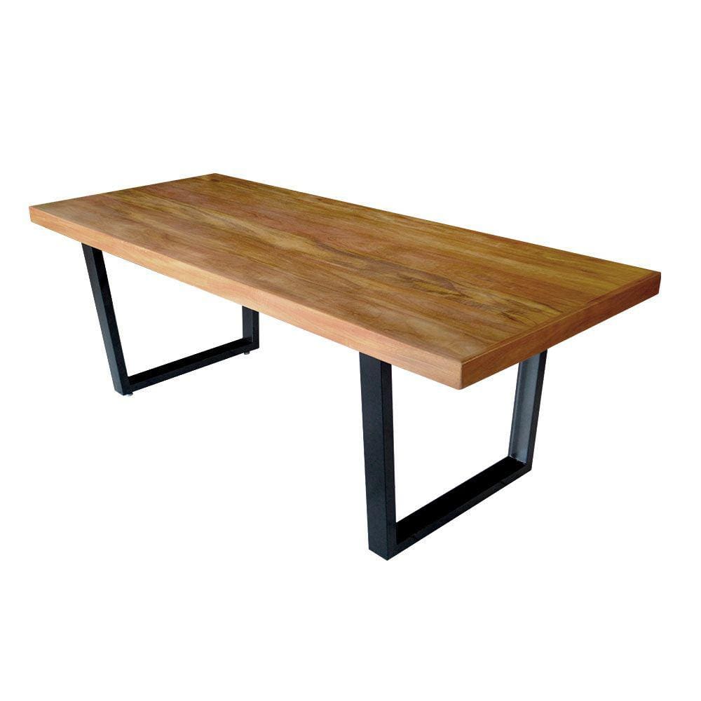 Mesa Industrial Premium Lanna Madeira Maciça C/ Ferragem Preta 1,80m