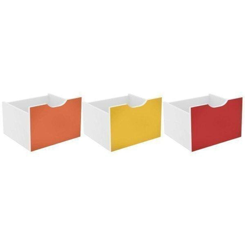 Kit 3 Gavetas Organizadoras Qmovi Colorido