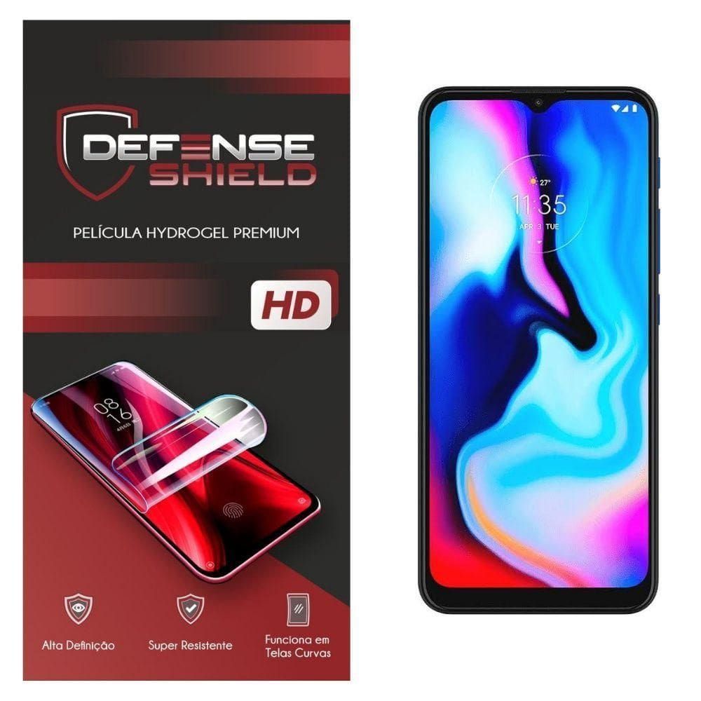 Pelicula Hydrogel Premium Para Moto E7 Plus Proteção Frontal + Verso Defense Shield