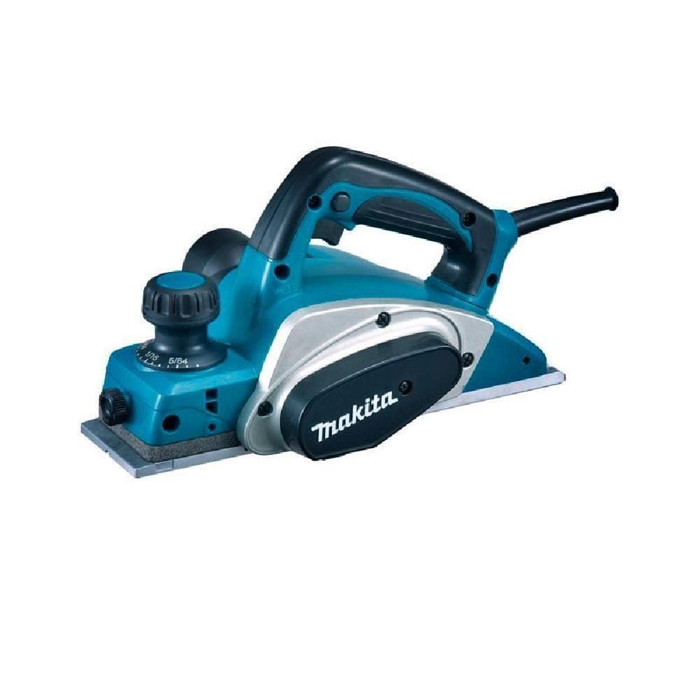 Plaina Elétrica 82mm 3-1/4`` 620w Com Calibrador Faca Guia Chave Soquete Madeira Kp0800 220v Makita