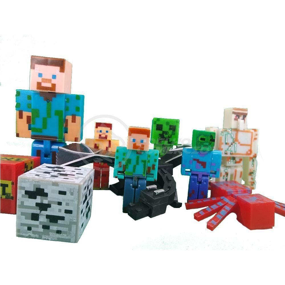 Kit Minecraft Dragão 3 Bonecos + 1 Aranha Vermelha