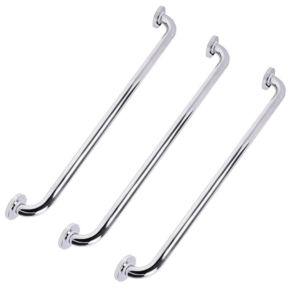 Alça De Apoio 70 Cm Aço Inox Kit 3 Uni Alça Suporte Acessivel Idoso Gestante Criança