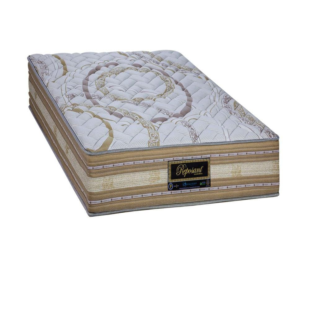 Colchão Solteirão Sankonfort Molas LFK Reposant 96x203x30 Bege/Tampo Estampado
