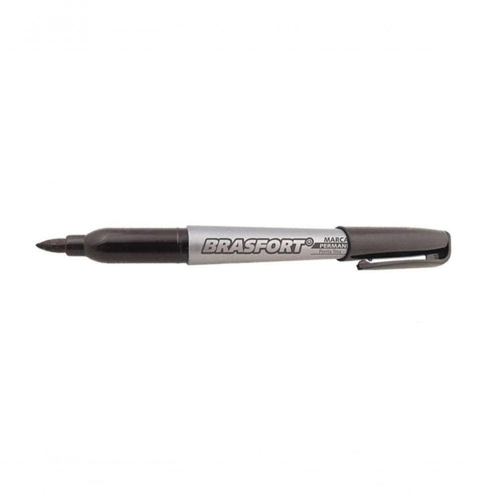 Marcador Permanente Brasfort P.Fina Preta 7855 C-12Pcs