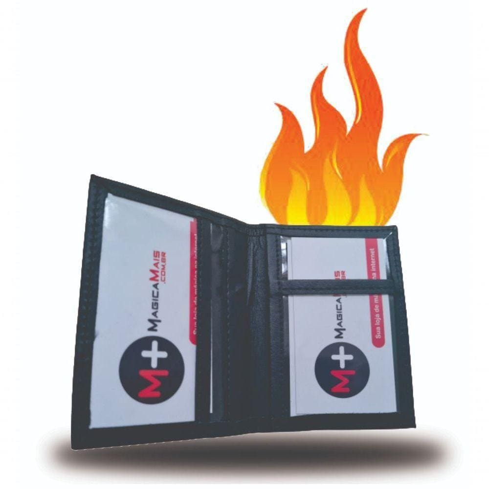 Mágica Flaming Business Card Wallet Carteira De Cartao De Visita Em Chama