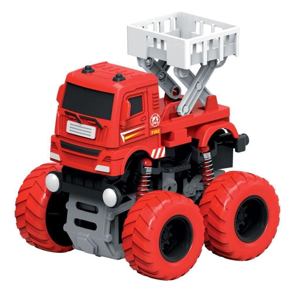Carro De Bombeiro Maluco Com Fricção - Dm Toys