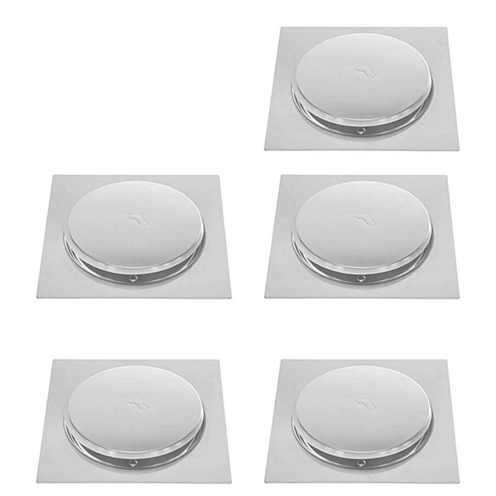 Ralo Click Inox 15x15 Pop Up Inteligente Kit 5 Unidades Lavabo Banheiro Anti Odor