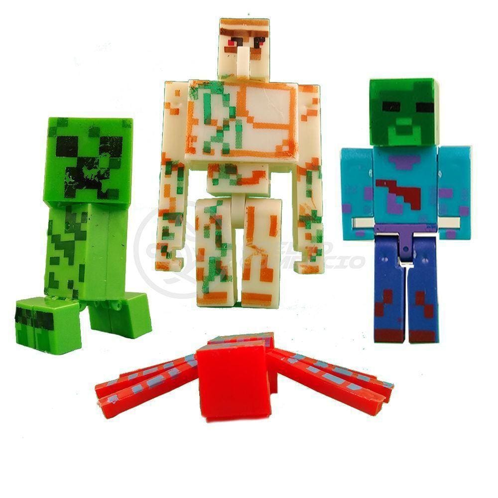 Kit Minecraft Dragão 3 Bonecos + 1 Aranha Vermelha