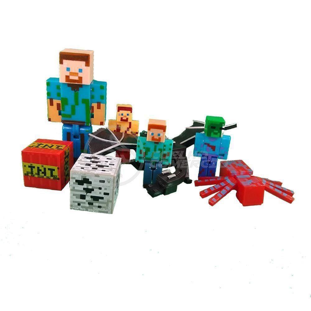Kit Minecraft Dragão 3 Bonecos + 1 Aranha Vermelha