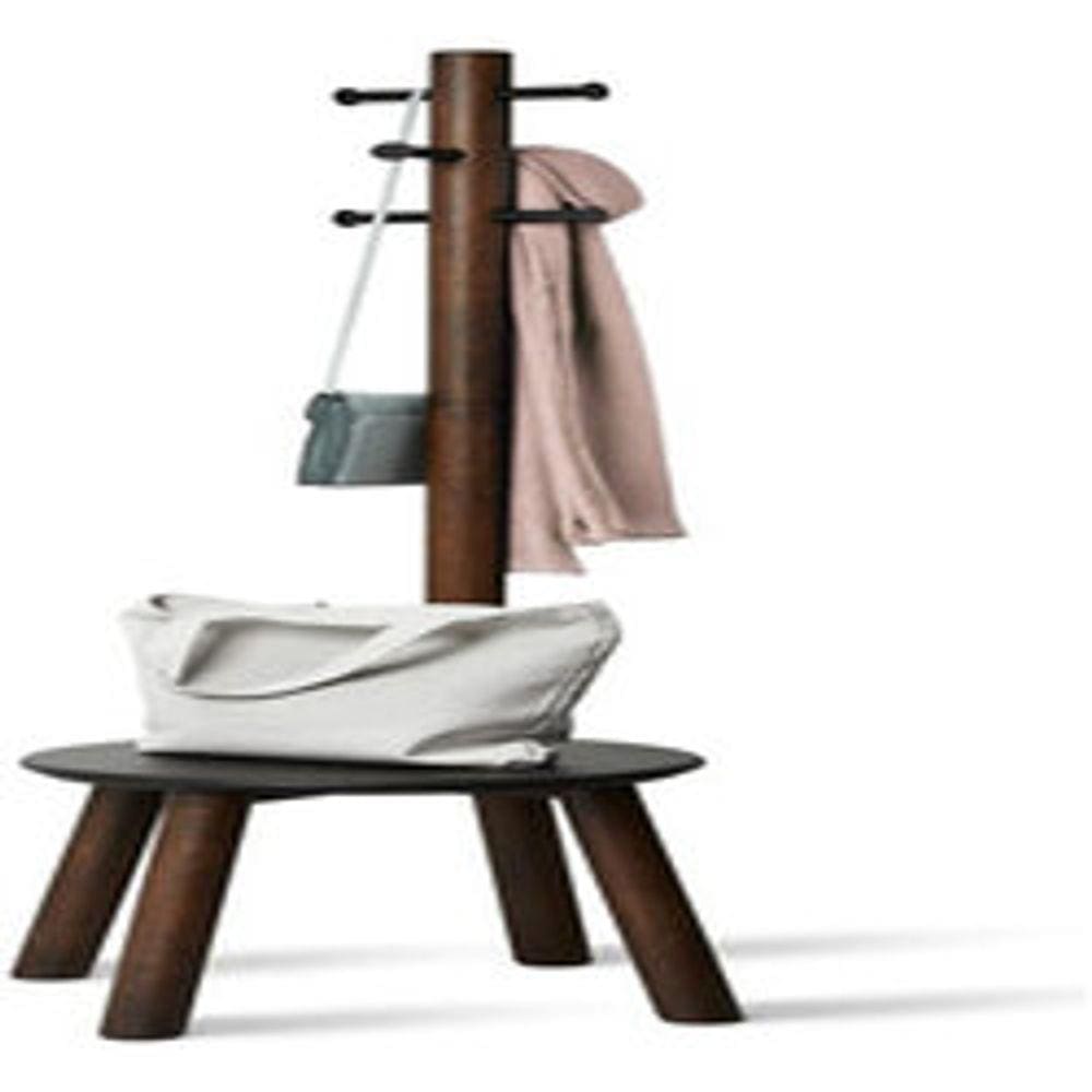Cabideiro Madeira 2 Em 1 Com Mesa Banco Suporte 165x50x50cm
