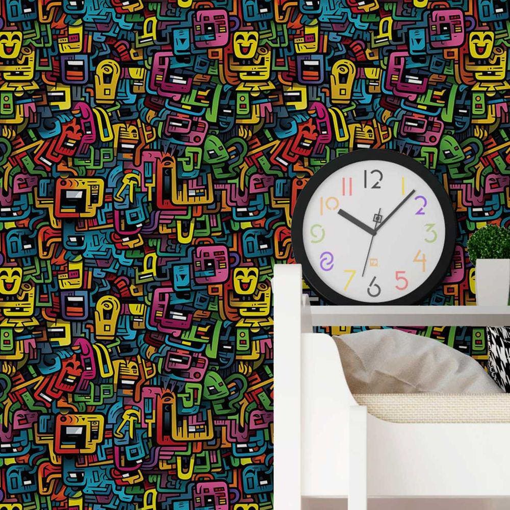 Papel de Parede 3D Desenho abstrato moderno cartoon Decorativa Vinil auto colante Quarto Gamer 15m
