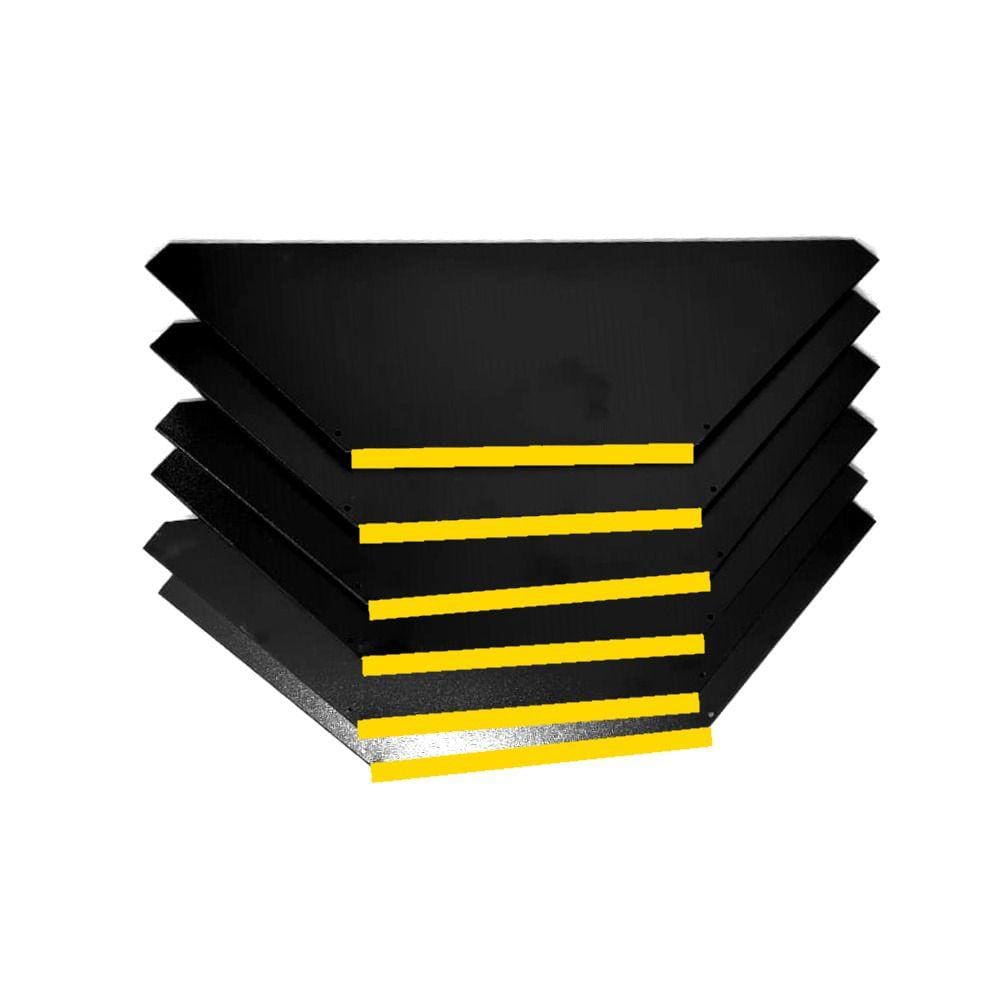 Kit 6 Bandejas Para Gondola Canto SP 30 Preto Pe Amarelo