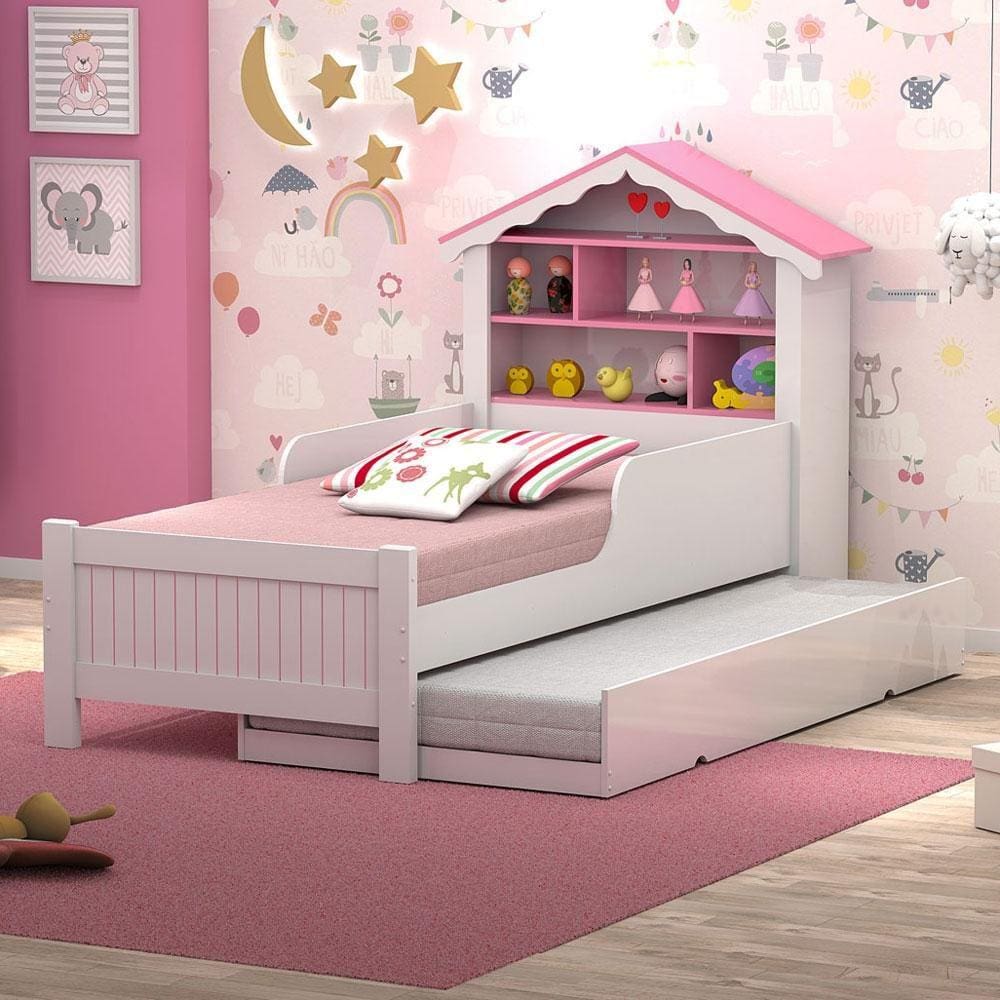 Cama de Princesa Solteiro com Auxiliar