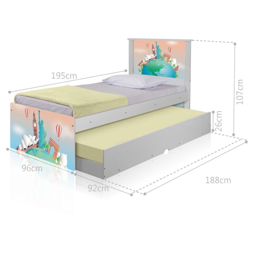 Bicama Juvenil Adesivada Volta ao Mundo