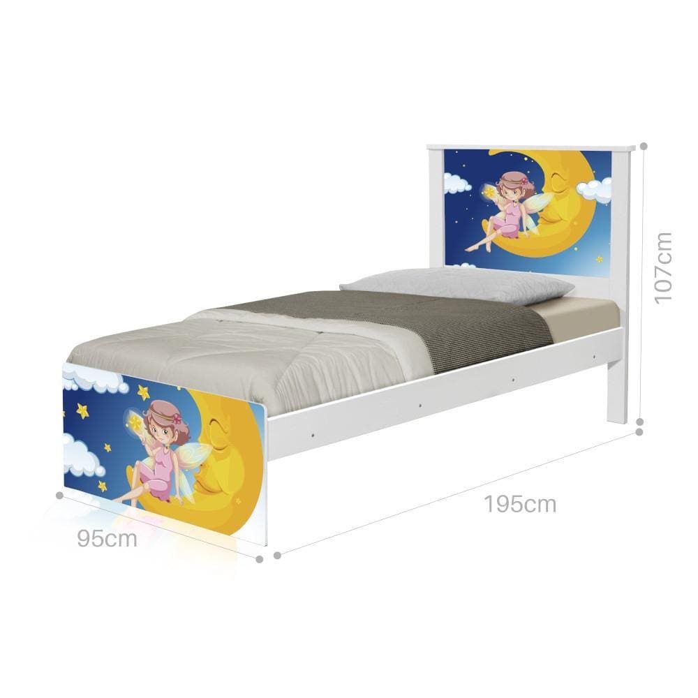 Cama Solteiro Adesivada Fadinhancantada