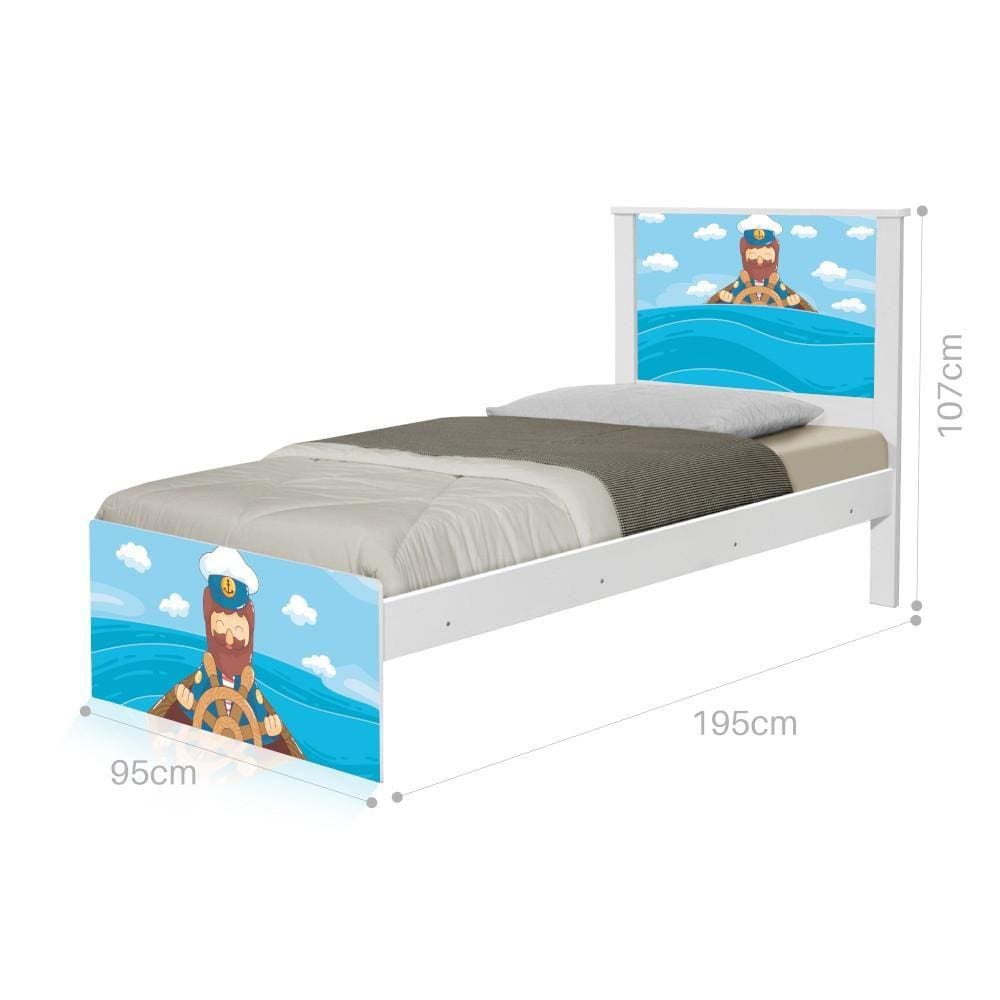 Cama Solteiro Adesivada Marinheiro