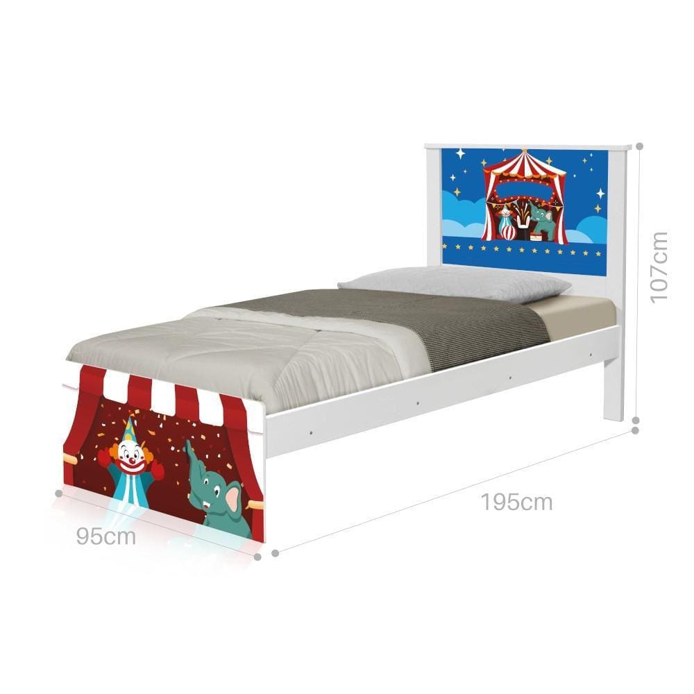 Cama Solteiro Adesivada Circo