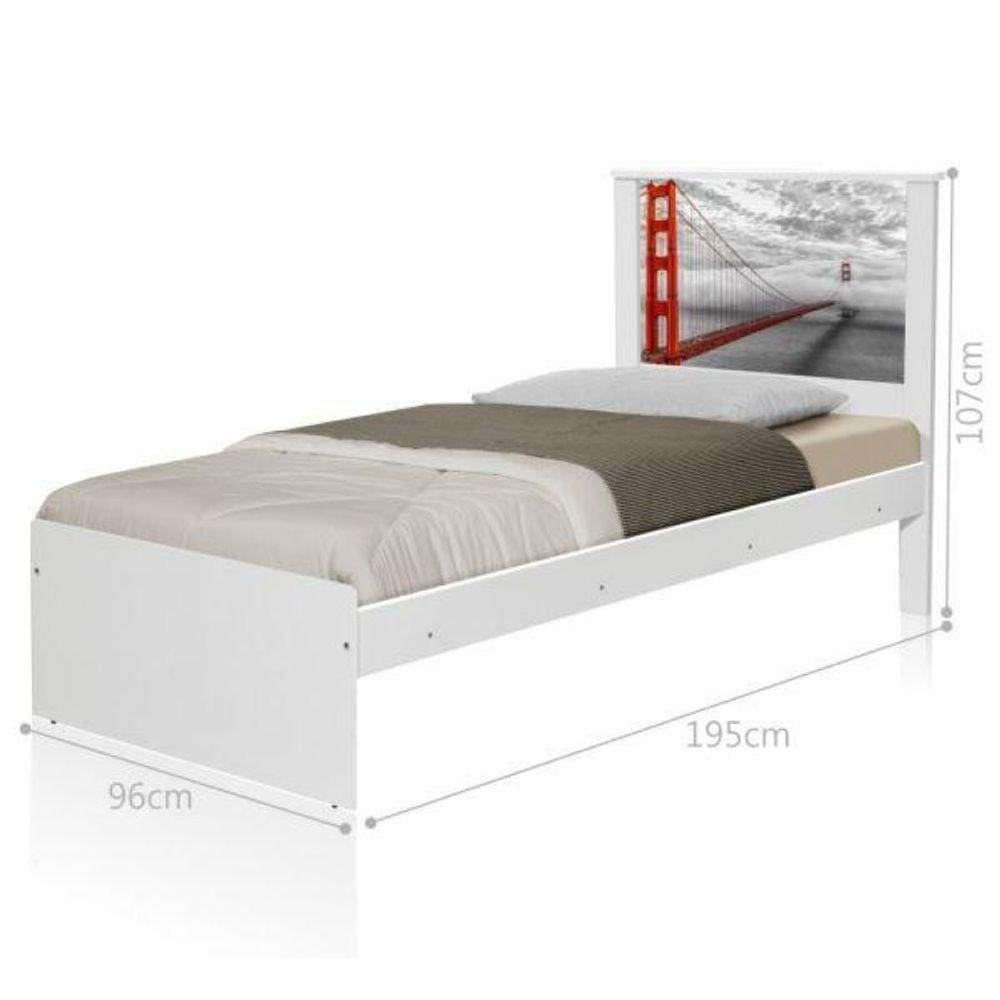 Cama Solteiro Cidade San Francisco com Colchão