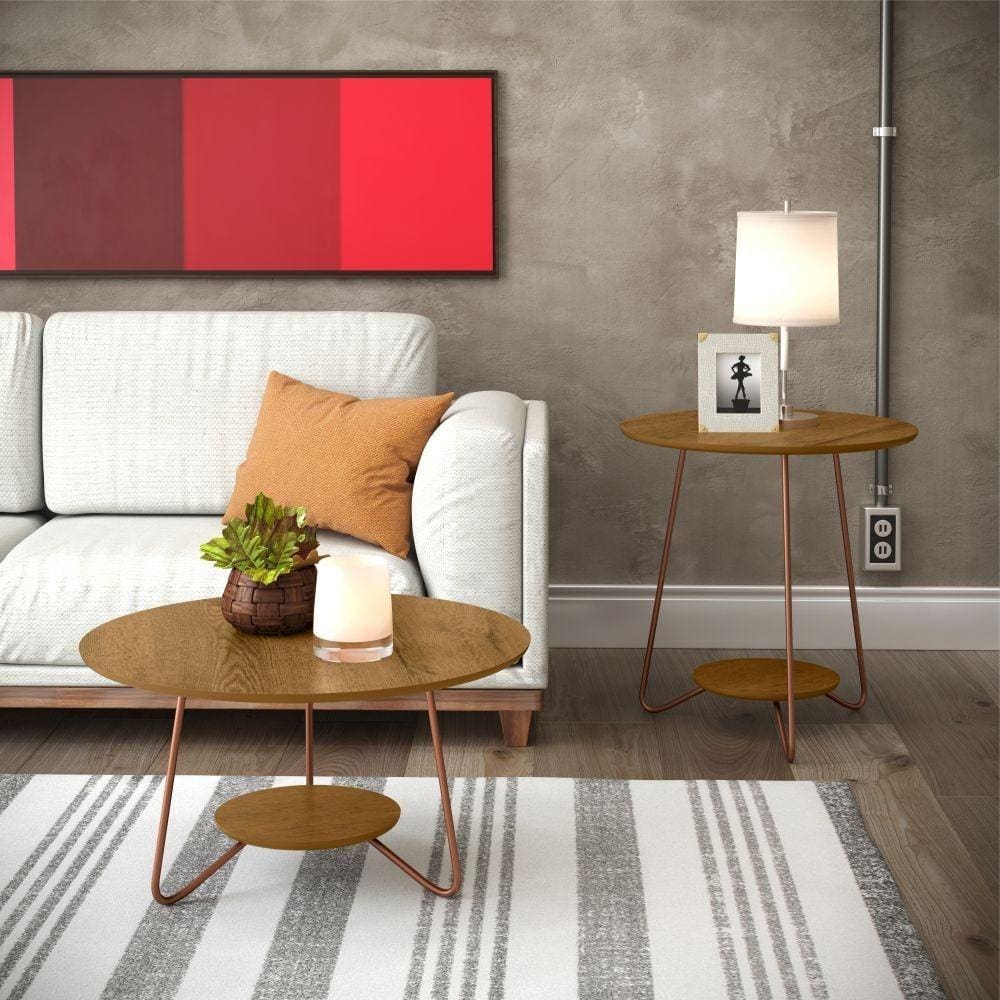 Jogo de Mesa Centro Lateral Home