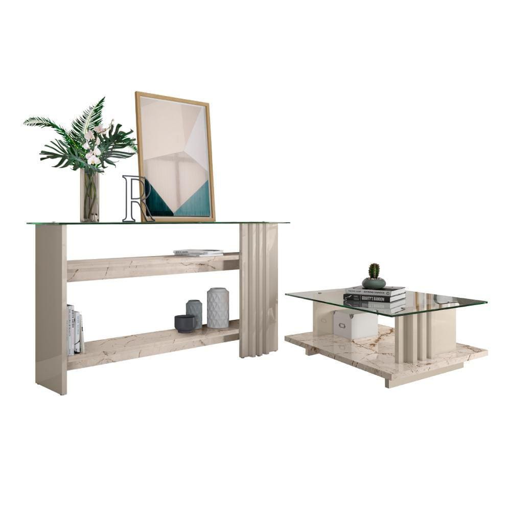 Conjunto Aparador e Mesa de Centro Kassia