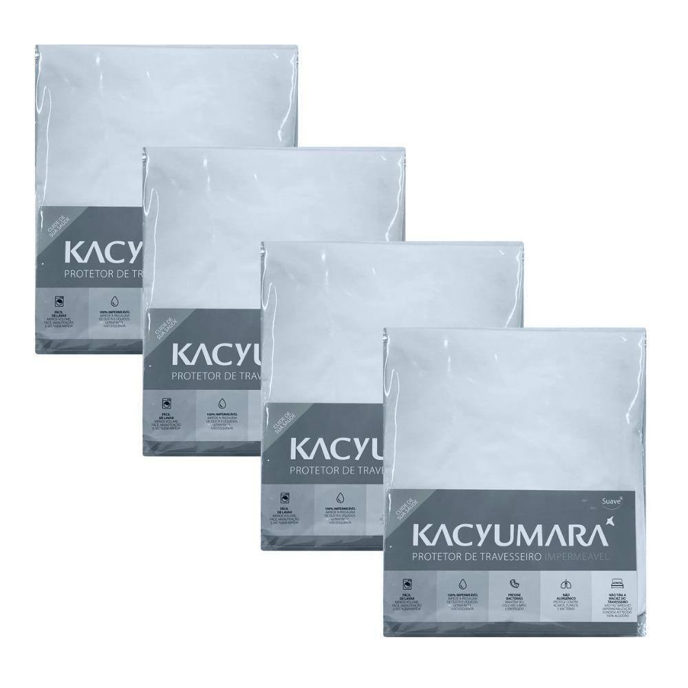 Kit 4 Capa Protetora Travesseiro Impermeável Malha Kacyumara
