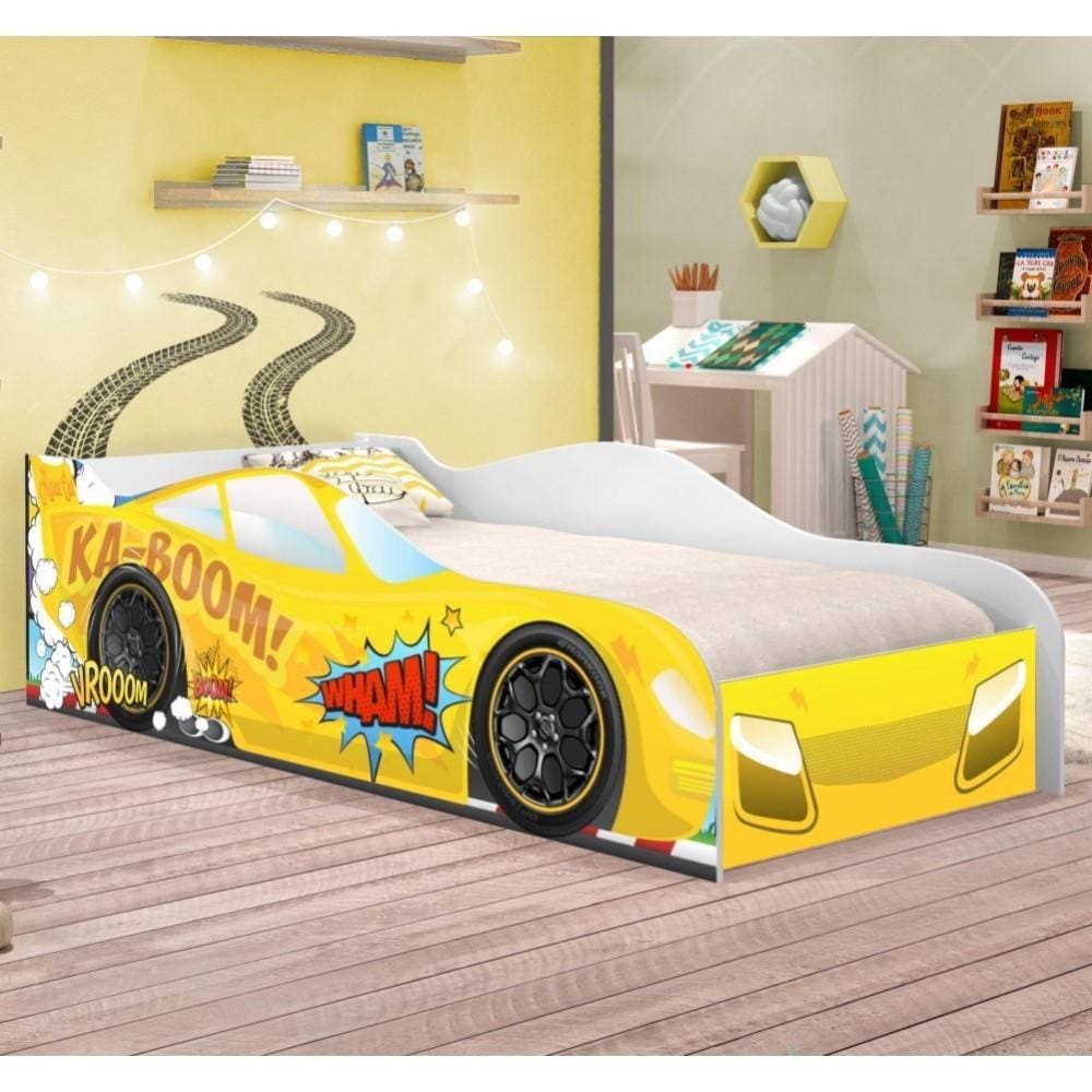Cama Carro Kaboom Amarelo Solteiro