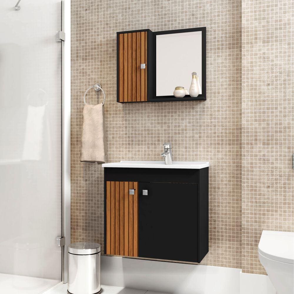 Conjunto para Banheiro com Armário Dublin Ripado