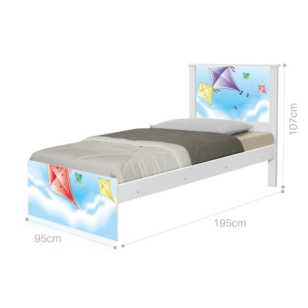 Cama Solteiro Adesivada Pipas