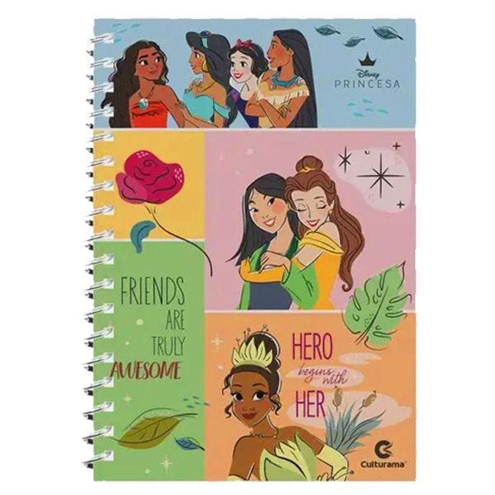 Caderno Princesas Disney Culturama Pautado 80 Fls. 1 Matéria