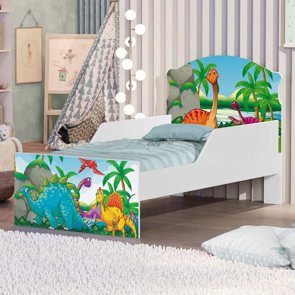 Mini Cama Dinossauro no Lago Com Colchão