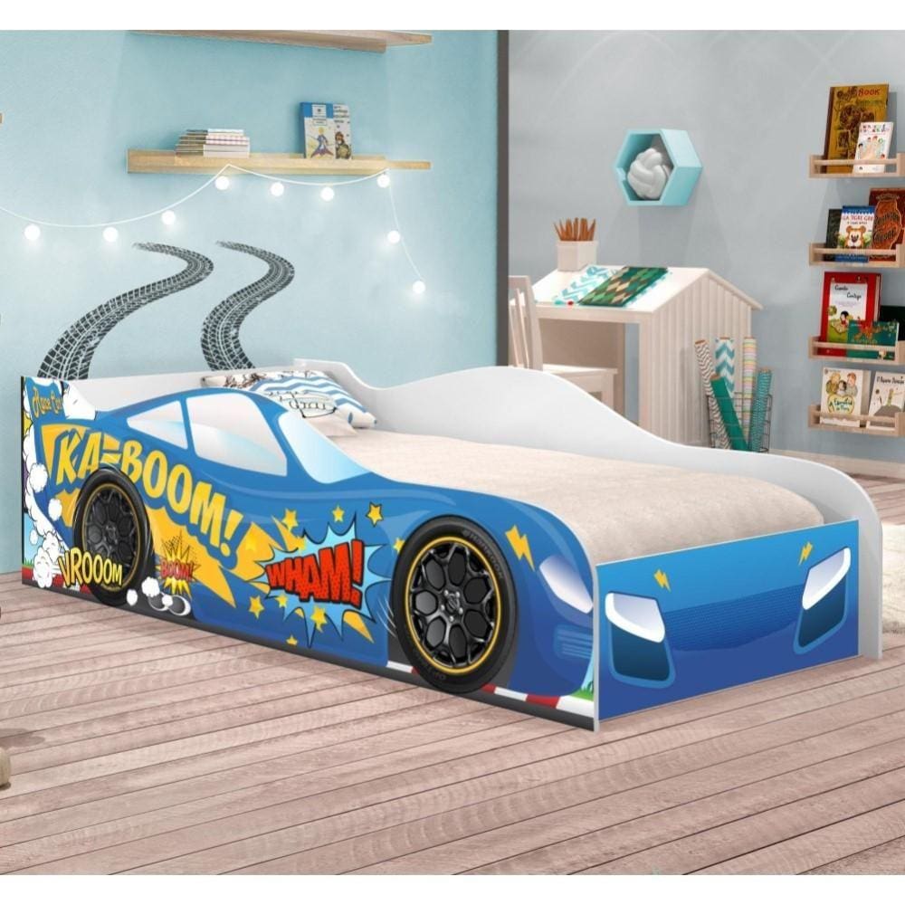 Cama Carro Kaboom Solteiro Com Colchão