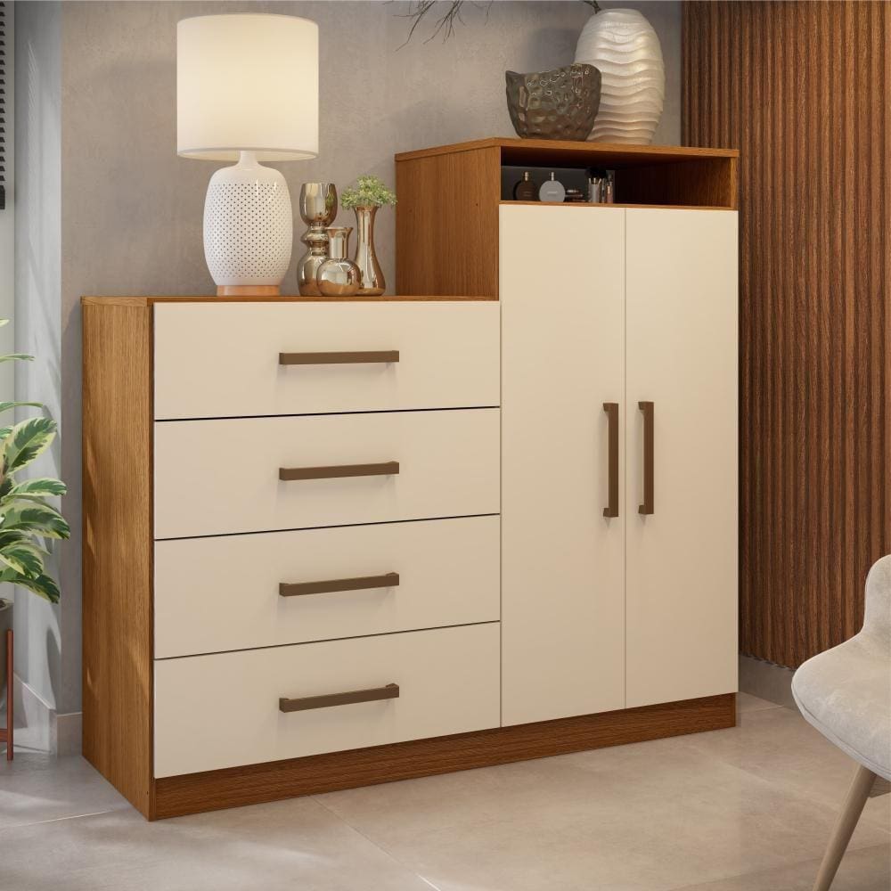 Comoda 2 Portas 4 Gavetas Nora