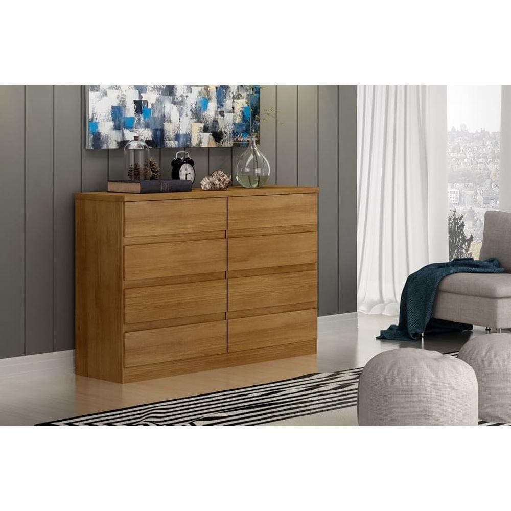 Cômoda para Quarto 8 Gavetas - Bello-Cumaru - Móveis Novo Horizonte