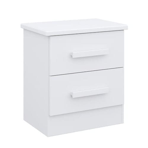 imagem-Mesa de Cabeceira com 2 Gavetas - New Athos-Branco - Móveis D`Doro