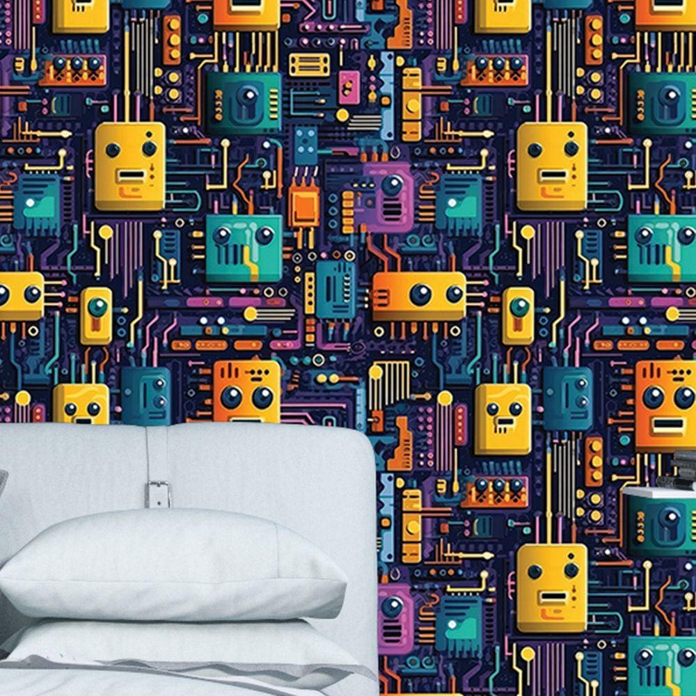Papel de Parede 3D Grafite moderno Lavavel desenho estilo jogos gamer decorados lavavel Quarto 6m