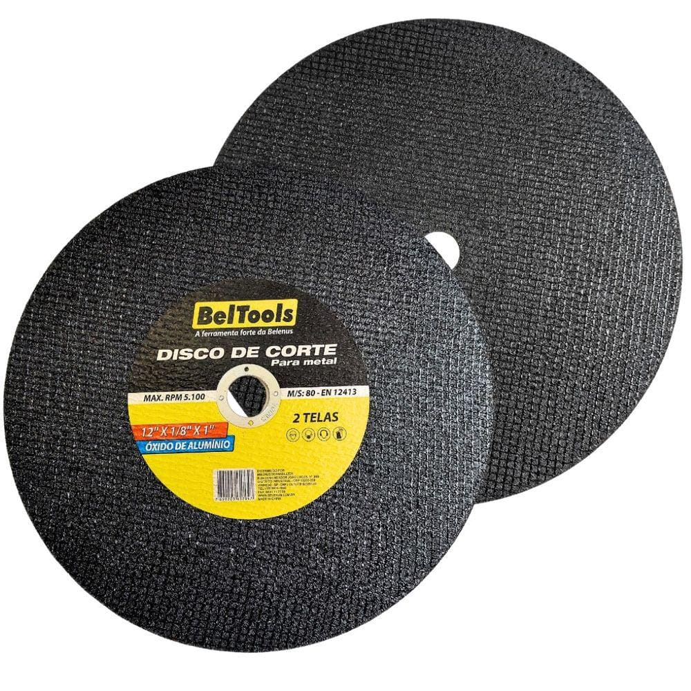 Kit C/ 10 Disco de Corte Ferro 12x1/8x1 Beltools