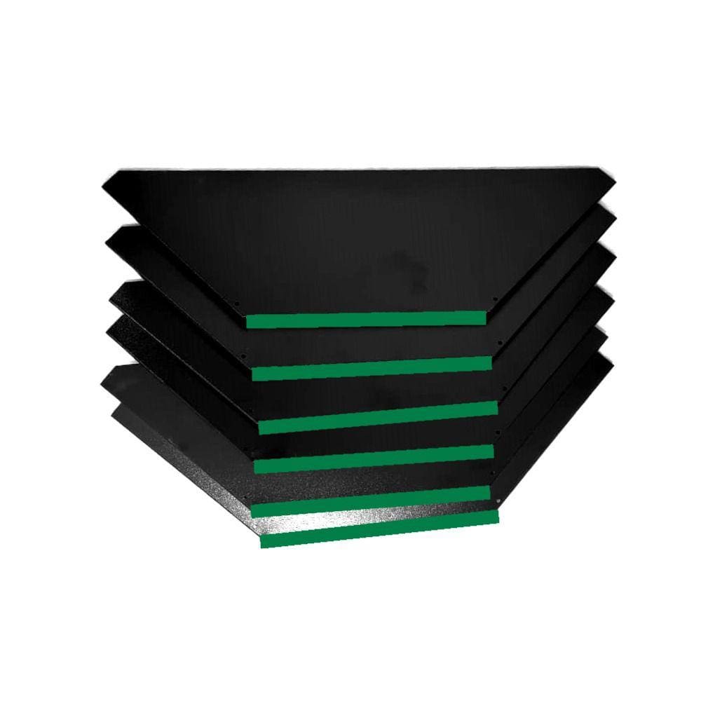 Kit 6 Bandejas Para Gondola Canto SP 30 Preto Pe Verde