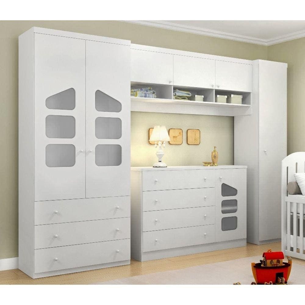 Quarto Infantil Modulado com Cômoda Sapateira com 04 Gavetas Eloísa - Phoenix Baby