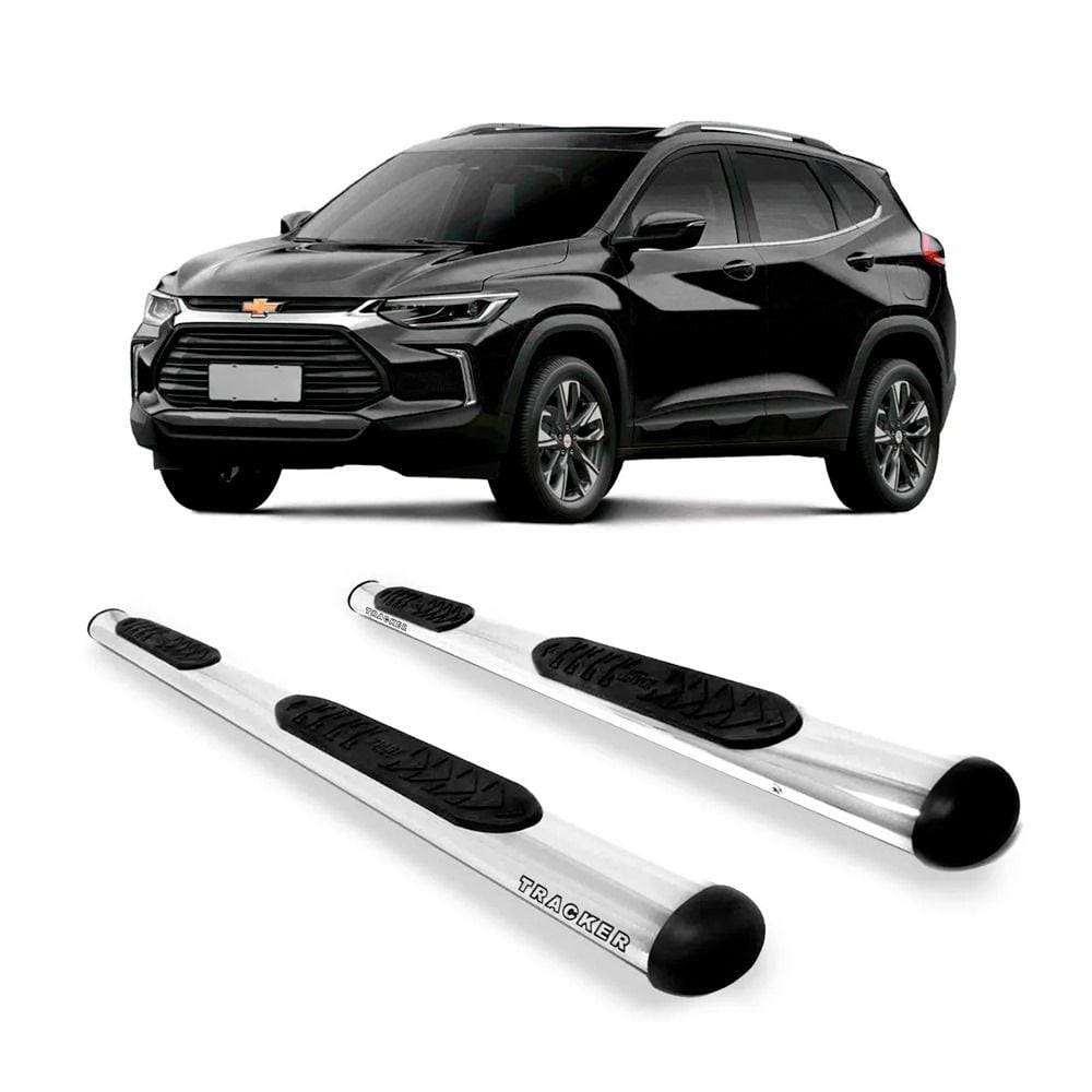 Estribo Lateral em Aço Oval Cromado p/ Tracker 2020 Até 2023