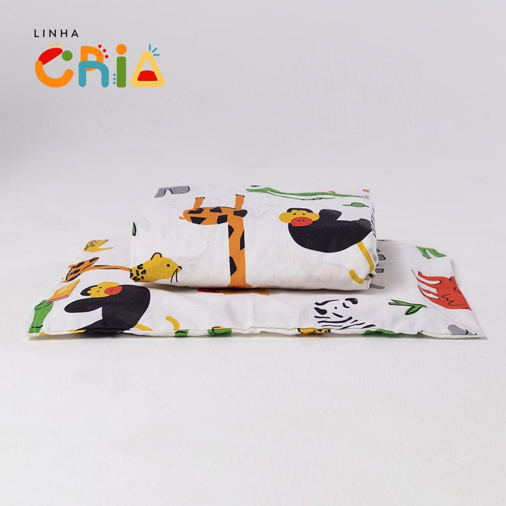 Lençol Mini Cama com Elástico e Fronha Afrika - Colorido