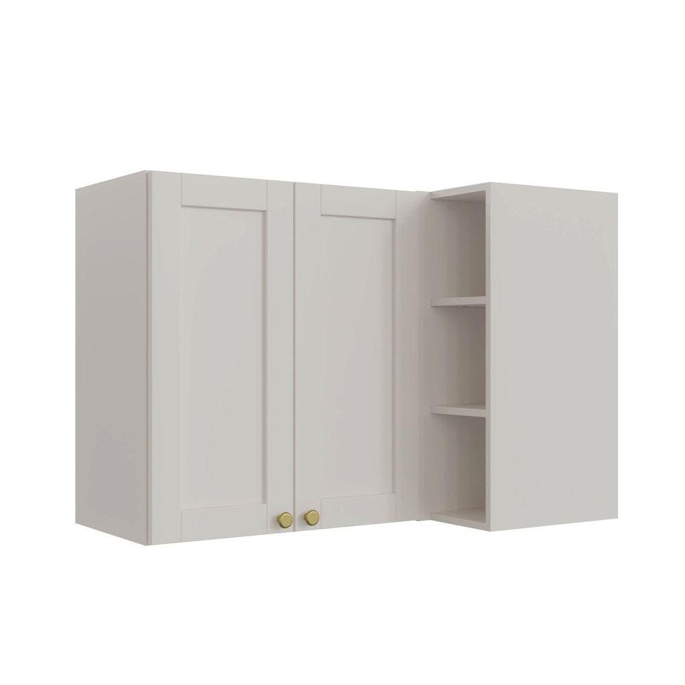 Armário Aéreo de Canto Reto 2 Portas 3 Nichos Arizona Cabecasa Madeiramadeira Branco