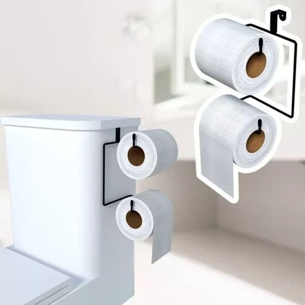 Suporte Para Papel Higiênico Porta Duplo Caixa Acoplada
