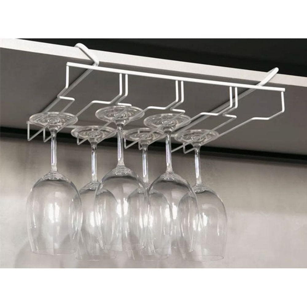 Suporte Móvel Porta 12 Taças Organizador Suspenso Para Cozinha Bar Hotel Cor Branco