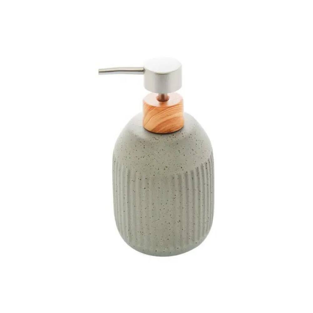 Dispenser Para Sabonete Líquido Em Cerâmica Granilite Lines 430ml Lyor Branco