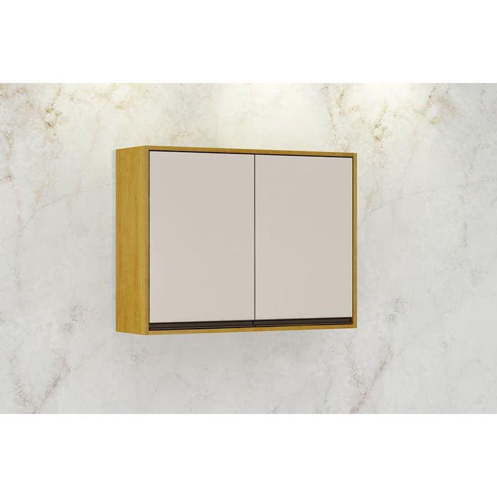 Armário Aéreo 2 Portas - Eduarda-Cinamomo/Off White - CHF Móveis