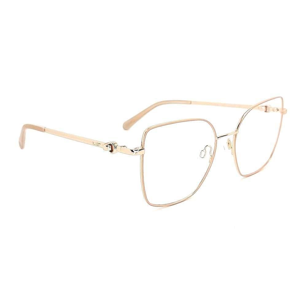 Armação Bulget BG1699 08A Feminina Metal Bege/Dourado 53mm
